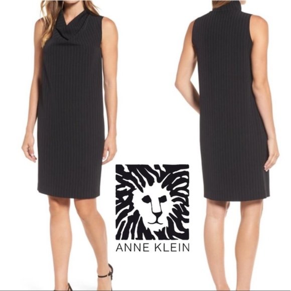 Anne Klein Black Sleeveless Cowl Neck Mini Dress Size M - Picture 1 of 10